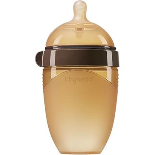 Silicone Baby Bottles That Mimic Breastfeeding for Breastfed Babies Who Refuses Bottle Toddler Boy Girl Infant Breast Like Formula Nursing Bottle Wide Neck Non Toxic 8oz/240mL 0-3 Months