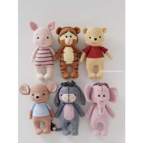 Finished product: Winnie And Friends Doll, Handmade toy, Crochet doll, Gift for baby
