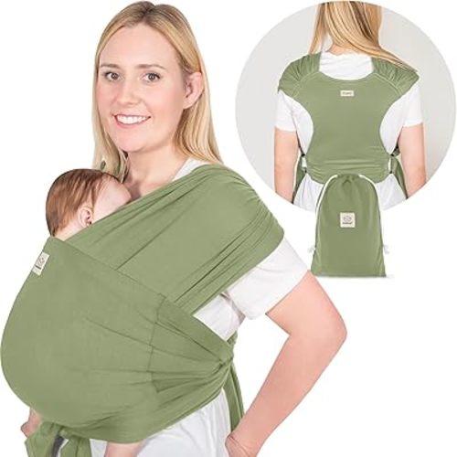 KeaBabies Baby Wraps Carrier, D-Lite Baby Wrap - Easy-Wearing, Adjustable Baby Sling Carrier, Baby Carrier Newborn to Toddler, Infant Baby Carrier Wrap Holder, Ring Sling Baby Carrier (Dusty Olive)
