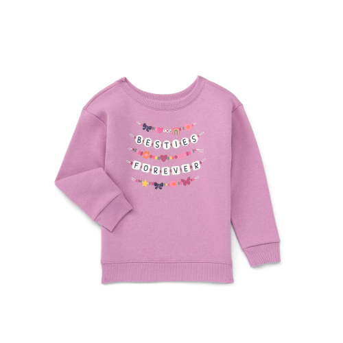 Garanimals Toddler Girl Graphic Fleece Sweatshirt with Long Sleeves, Sizes 2T-5T