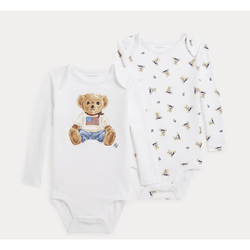 Polo Bear Cotton Bodysuit 2-Pack