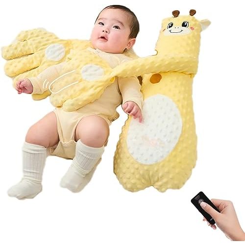 Baby Patting Pillow, Soothing Baby Patter, Adjustable, Soft, Comfortable, Skin-Friendly, Cute Animal Patterns (Yellow Giraffe)