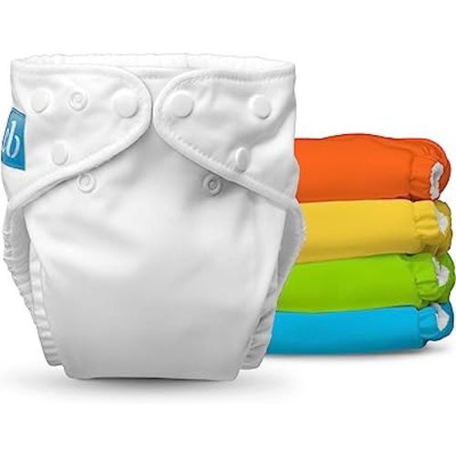 Charlie Banana Reusable Washable Cloth Diapers, Adjustable One Size for Baby Girls Boys, Soft Pocket Diapers with Absorbent Inserts - Tango Mango, 5 Pack