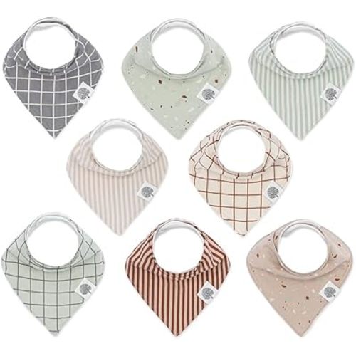 Parker Baby Bandana Drool Bibs 8 Pack Baby Bibs for Boys, Girls, Unisex - Soft & Stylish Teething Bibs for Babies