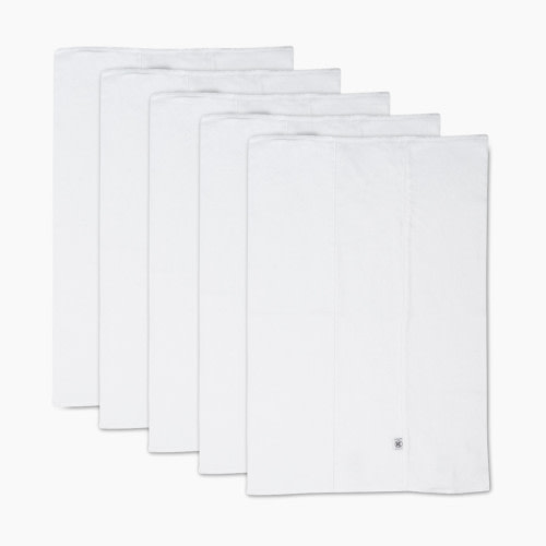 Honest Baby Clothing 5-Pack Organic Cotton Knit Tri-fold Burp Cloths - Bright White, Os