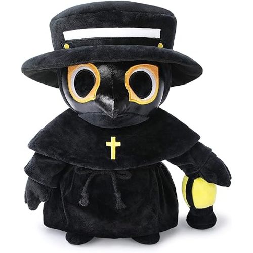 Plague Doctor Plush Toy, 16" Big Weighted Spook Cute Stuffed Plushie Pillow Doll, Soft Large Fluffy Halloween Hugging Cushion Decor, Present for Kids and Adults