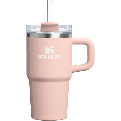 Stanley Quencher H2.0 Tumbler with Handle and Straw 20 oz | Flowstate 3-Position Lid | Cup Holder Compatible for Travel | Insulated Stainless Steel Cup | BPA-Free | Peach Whip Gloss