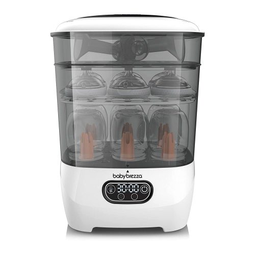 Baby Brezza Baby Bottle Sterilizer and Dryer Advanced ? Electric Steam Sterilization Machine ? Universal Sterilizing for All Bottles: Plastic + Glass + Pacifiers + Breast Pump Parts - HEPA Filtration