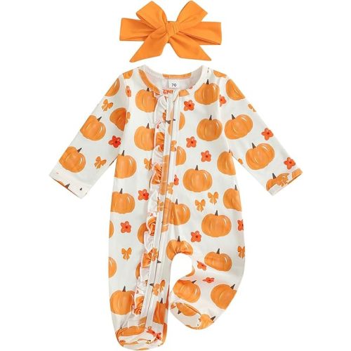 Halloween Newborn Baby Girl Clothes Infant Long Sleeve Romper Jumpsuit Bodysuit Christmas Outfits