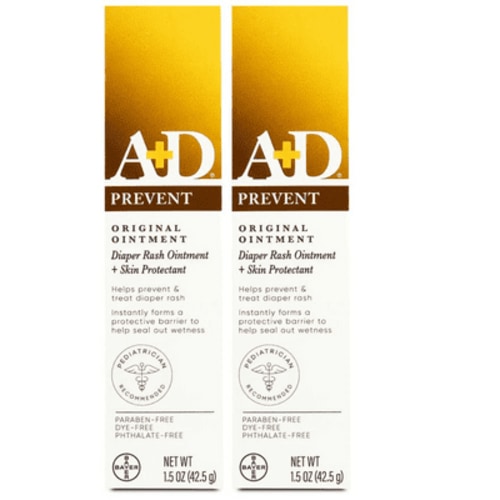 A+D Original Diaper Rash Ointment Prevents & Protects Against Diaper Rash Moisturizing Skin Protectant With Vitamins A & D Healing Skin Ointment for Dry and Cracked Skin 1.5oz (Pack of 2)