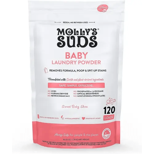 Molly's Suds Baby Laundry Detergent Powder | Removes Formula, Poop & Spit-Up Stains | Extra Gentle for Newborns (Sweet Baby Shea)