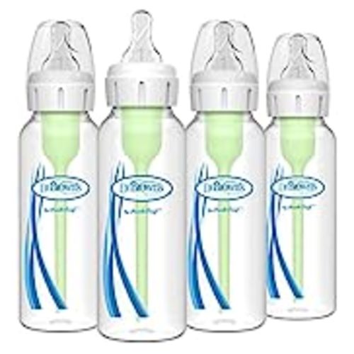 Dr. Brown’s Natural Flow® Anti-Colic Options+™ Narrow Baby Bottles 8 oz/250 mL, with Level 1 Slow Flow Nipple, 4 Pack, 0m+
