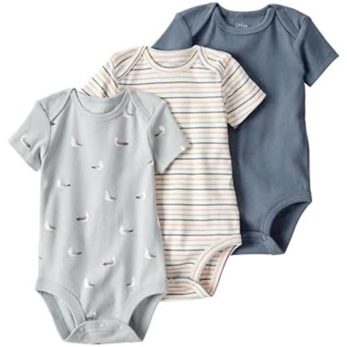 little planet by carter's Unisex 3-pack Short Sleeve Bodysuits Made With Organic Cotton