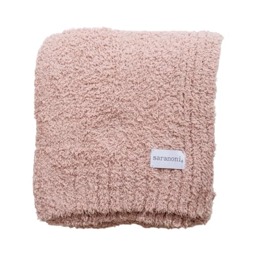 SARANONI Bamboni Luxury Baby Blanket | Plush Blanket for Infant Boys & Girls | Receiving Blanket 30” x 40” | Soft Pink