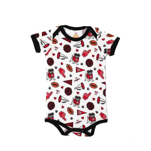 Georgia Bamboo Baby Bodysuit | UGA Football Infant | Dawgs Football Bodysuit | Georgia Baby Gift | Dawgs Baby Gift