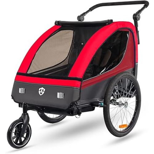 TIGGO VS Suspension Bike Trailer & Stroller 2 in 1 Double Seat for Toddlers, Kids, Child Bicycle Carrier Jogger
