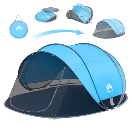 Night Cat Pop-up Beach Tent: Large Sun Shade Shelter for 2-4 Persons Picnic Sport Activities