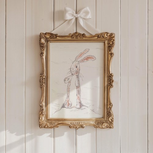 Velveteen rabbit fine art print rabbit sketch velveteen rabbit book themed nursery artwork painting line drawing
