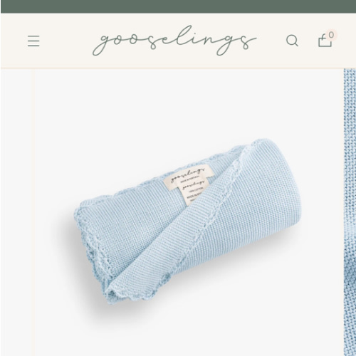 Cotton Knit Baby Blanket - Blue