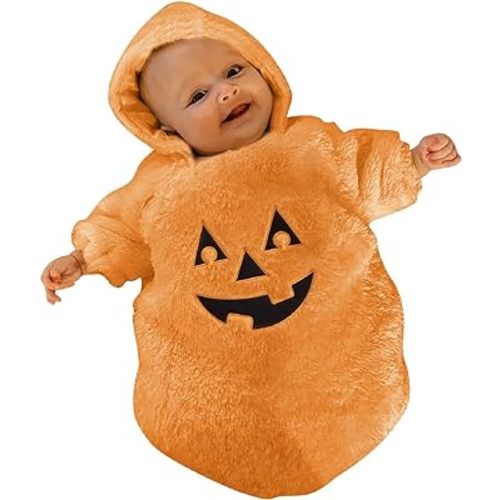 Infant Baby Girl Boy Halloween Outfits Long Sleeve Jumpsuit Ghost Romper One Piece Fall Winter Hoodie Bodysuit