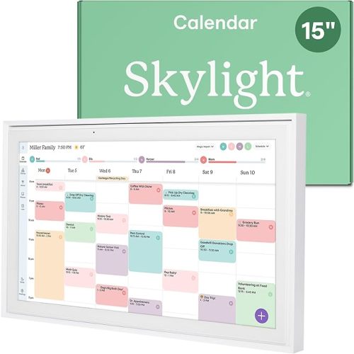 Skylight Calendar: 15-inch Wall Planner Digital Calendar & Chore Chart, Smart Touchscreen Interactive Display for Family Schedules – Wall Mount Included, Great for Organizing Your 2026 Calendar