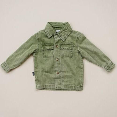 Kids Jagger Denim Button Up Shirt Brown 12-18M - Olive + Scout