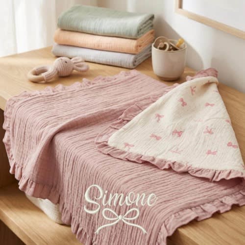 Muslin Floral Baby Name Blanket, Custom Baby Name Blanket, Baby Shower Gift, New Baby Gift
