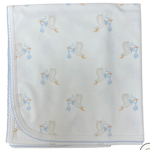 The Stork Blanket – Luxury Personalized Pima Cotton Baby Blanket – Caprilina