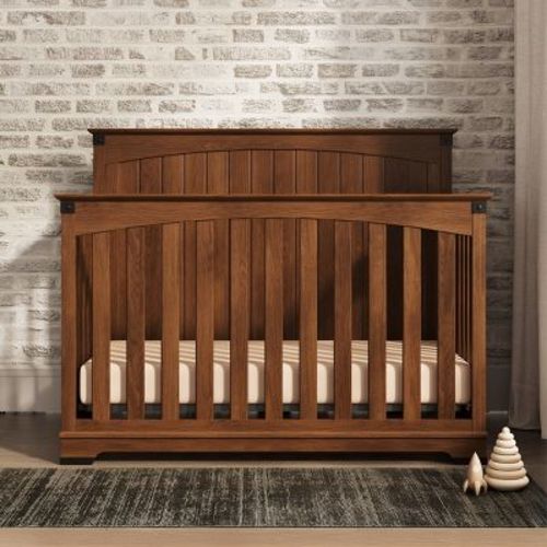Child Craft Redmond Full Panel 4-in-1 Convertible Crib, Converts to Day Bed, Toddler & Full-Size Bed, 3 Mattress Positions, Safe Finish (Coach Cherry)