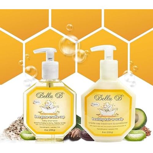 BELLA B BUNDLE Cradle Cap Shampoo & Cradle Cap Scalp Treatment And Conditioner - Baby Shampoo And Conditioner - Cradle Cap Shampoo For Babies - Kid Shampoo - Dry Scalp Shampoo And Conditioner