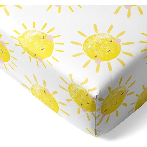 Little Sleepies Baby Crib Sheets, Buttery Soft Viscose from Bamboo Crib Sheets for Boys & Girls, Toddler Bed Sheet, Standard Crib Mattress Sheet, Super Stretchy & Elasticized (Sunshine)