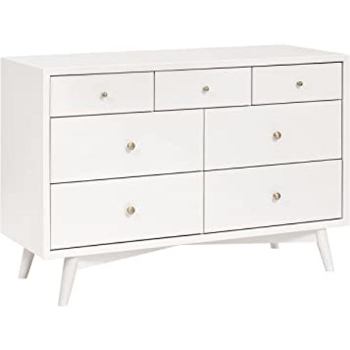 Babyletto Palma 7-Drawer Assembled Double Dresser in Warm White, Greenguard Gold Certified