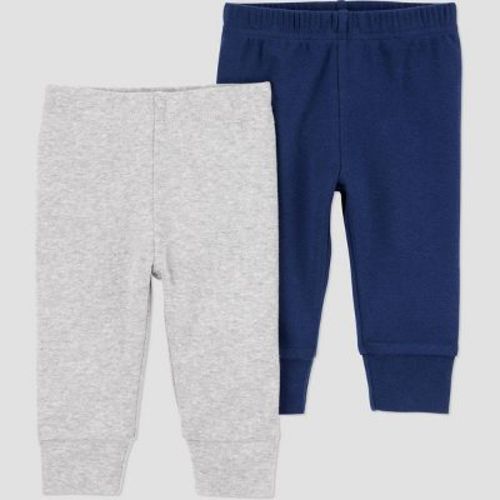 Carter's Just One You®️ Baby Boys' 2pk Pants - Gray/Navy Blue 9M: Slim Fit, Full Waistband Elastic, Pull-On