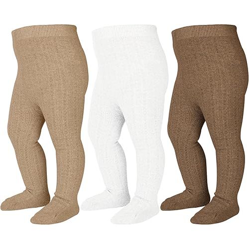 Baby Tights Cable Knit Tights Baby Leggings Seamless Cotton Stockings Pantyhose 3/4 Pack for Infants Toddlers 0-5T