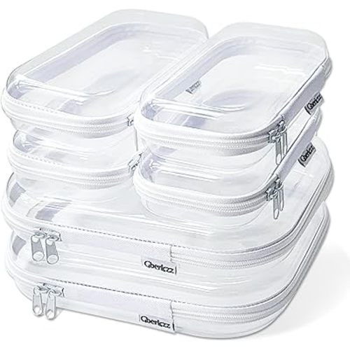 Gberlczz Clear Hard Zipper Case for Storage, Durable Clear Zipper Pouches, Hard Plastic Zippered Pencil Pouch for Snacks Toy Travel Organizer