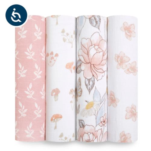 Earthly Organic Muslin Swaddle Blanket 4pk | aden + anais