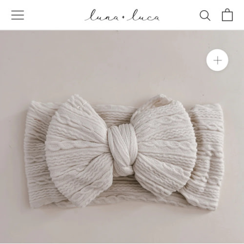 Luna + Luca Stretch Bow Headband - Cream