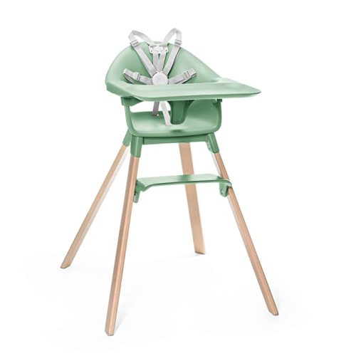 Stokke Clikk High Chair, Clover Green - All-in-One High Chair with Tray + Harness - Light, Durable & Travel Friendly - Ergonomic with Adjustable Features - Best for 6-36 Months or Up to 33 lbs