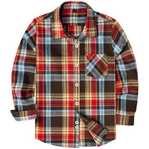 siliteelon Toddler Baby Boys Plaid Flannel Shirt Long Sleeve Button Down Shirts