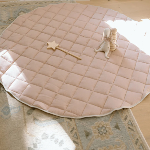 Organic French Linen Play Mat - Rose