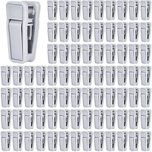 80 Pcs Plastic Baby Hanger Clips Slim-line Finger Clips Set for Clothes Hanger Velvet Hanger (Grey)