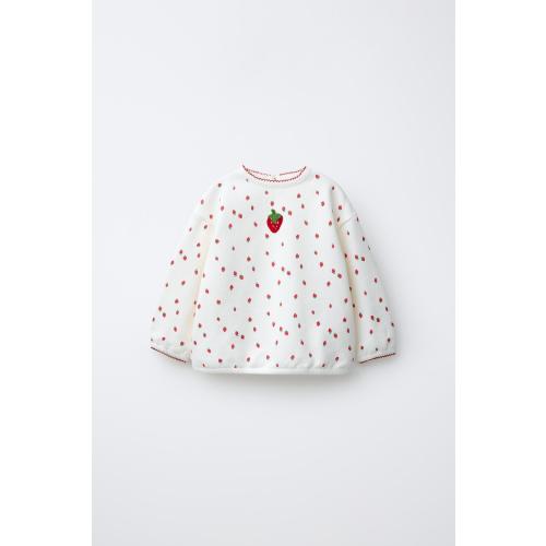 STRAWBERRY PRINT SWEATSHIRT - Oyster-white | ZARA