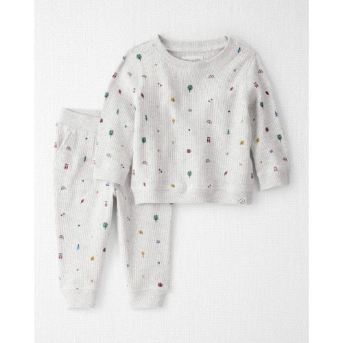 Baby 2-Piece Organic Cotton Waffle Knit Set in Nature Icon Print - Little Planet | Carter's