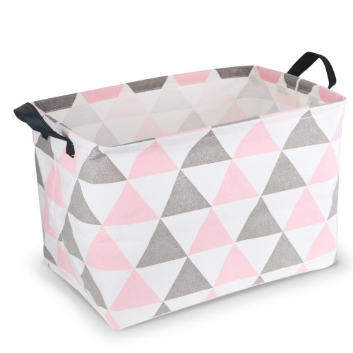 ZUEXT Laundry Hamper, Large Waterproof Cotton Fabric Laundry Baskets with 2 Handles - 10.2"Hx 10.2"Wx 14.9"L - Dirty Clothes, Kids Baby Toys Organizer