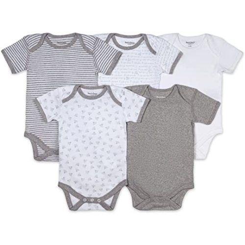 Burt's Bees Baby baby-boys Bodysuits, 5-pack Short & Long Sleeve One-pieces, 100% Organic Cotton