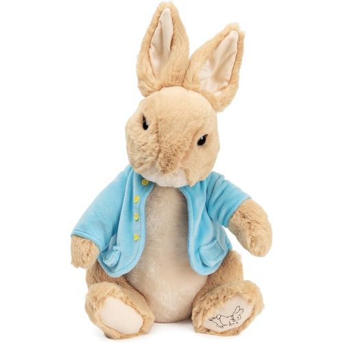 GUND Beatrix Potter Classic Peter Rabbit in Blue Coat Deluxe Soft Plush Stuffed Animal Bunny, Brown, 11”