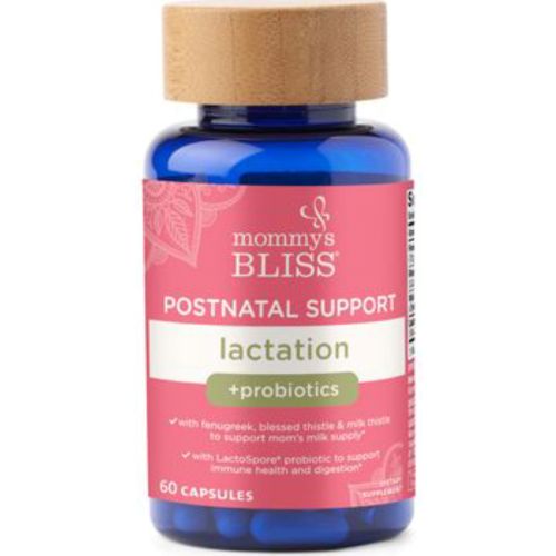 Mommy's Bliss Postnatal Lactation Support + Probiotics, Breastfeeding Supplement, 60 Capsules