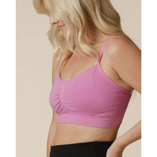 Sublime® Bamboo Hands-Free Pumping Lounge & Sleep Bra | Soft Fuchsia - Kindred Bravely
