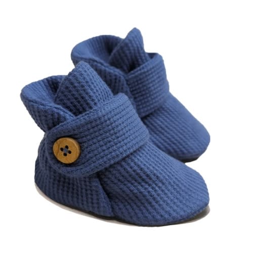 Organic Waffle Baby Booties | Slate – LUCY LUE ORGANICS