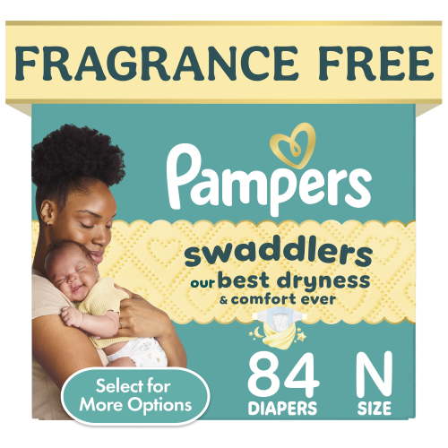 Pampers Swaddlers Baby Diapers Size Newborn, 84 Ct, Hypoallergenic
